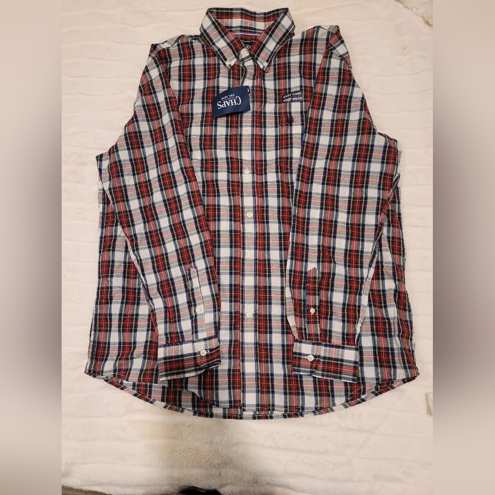 Chaps men's long sleeves shirt | White and Red | XL | NWT